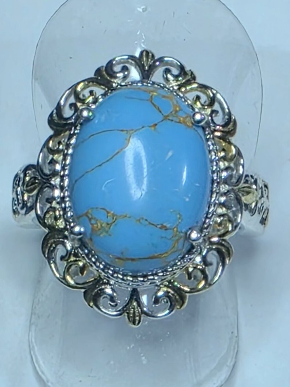 No Reserve Natural Mojave Turquoise Ring Size 7